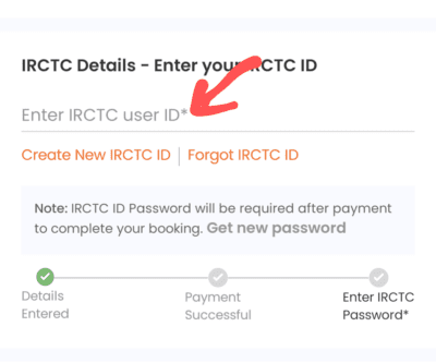 Enter IRCTC USERNAME 