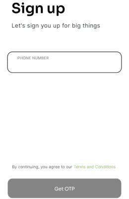 Enter mobile number 