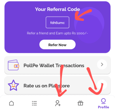 Pollpe Refer and Earn 