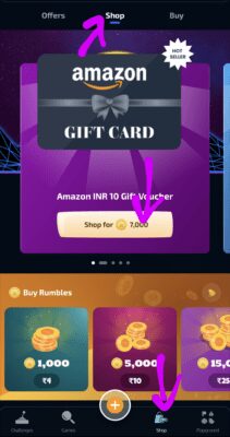 Withdraw money in Rumble App 
