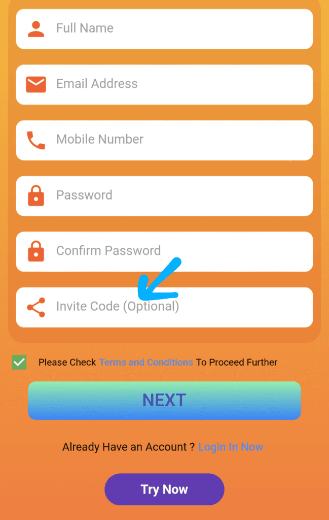 Enter unibit invite code