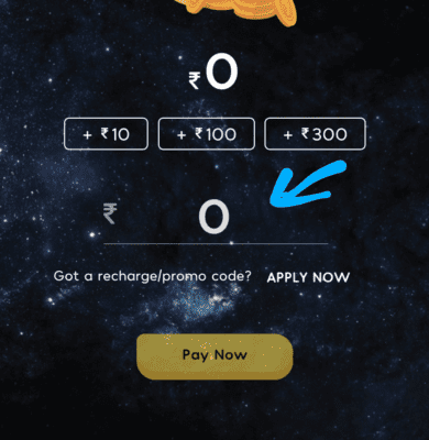 Apply Recharge / Promo Code