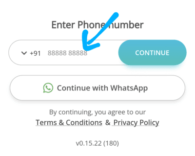 Enter Phone Number 