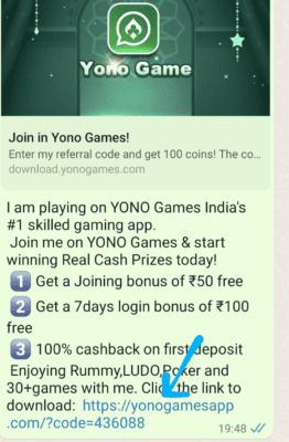 Yono Games Referral Code, Link