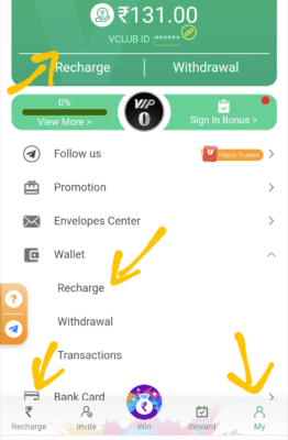 How to add Money in Vclub