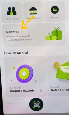 Click on Rewards in The Homepage 