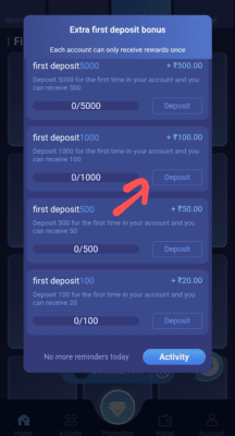 Extra First Deposit Bonus 