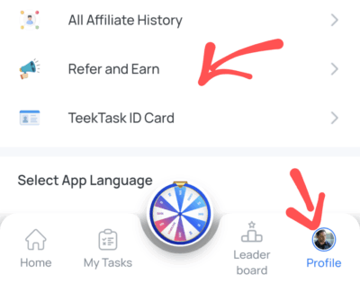 Teek Task Referral code "453BP78Z1H". Refer and Earn ₹3 6 Teek Task Refer and Earn