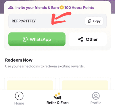 Hoora Referral code 