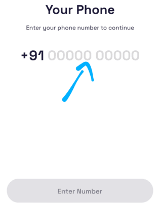 Enter your mobile number 