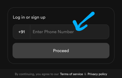 Enter your mobile number 