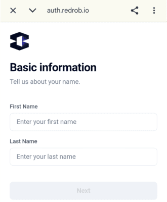 Enter your first name and last name
