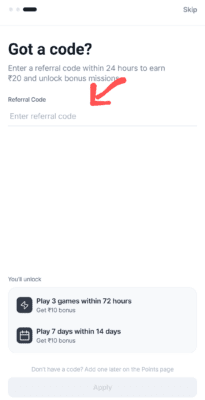 Enter RedRob Signal Referral code