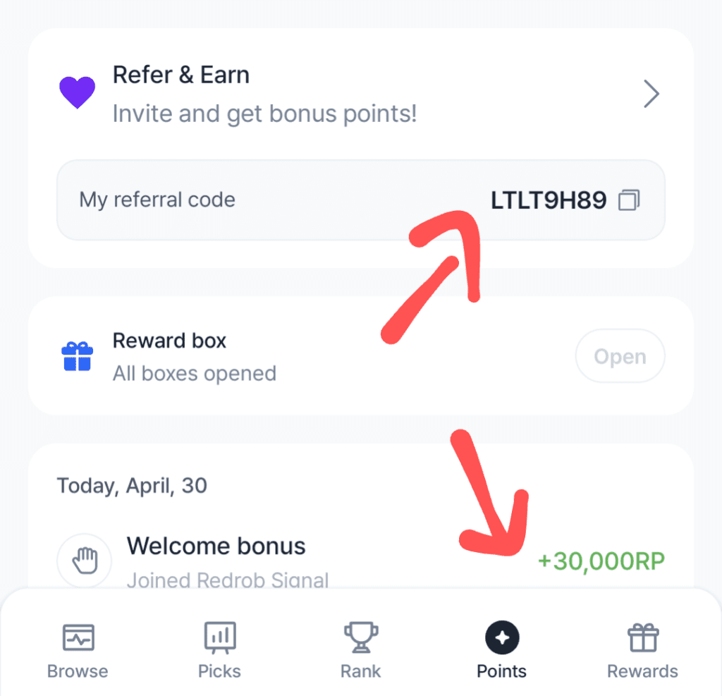 RedRob Signal Referral code: LTLT9H89. Get ₹30 + Refer 1