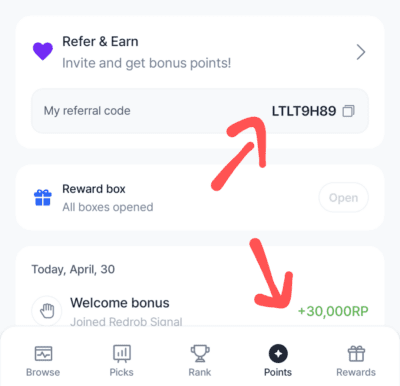 Redrob signal refer and earn