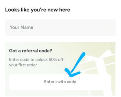 Enter swish Referral code 