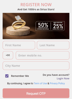 Enter your name and mobile number 