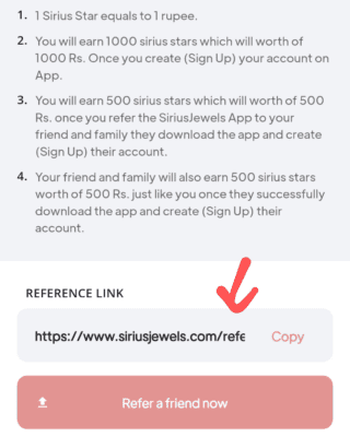 Sirius jewels referral code, link 