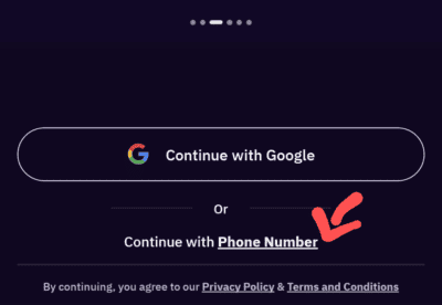 Signup with Google or phone number 